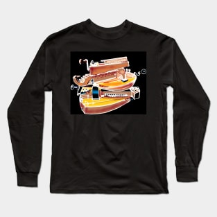 A Pile of Gurdies with black background Long Sleeve T-Shirt